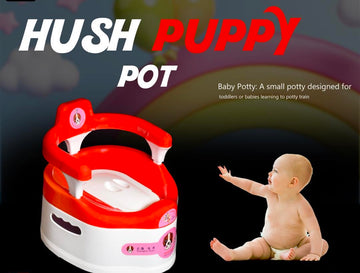 Hush Puppy Baby Potty Trainer with Three Side Safety  Border  Lock