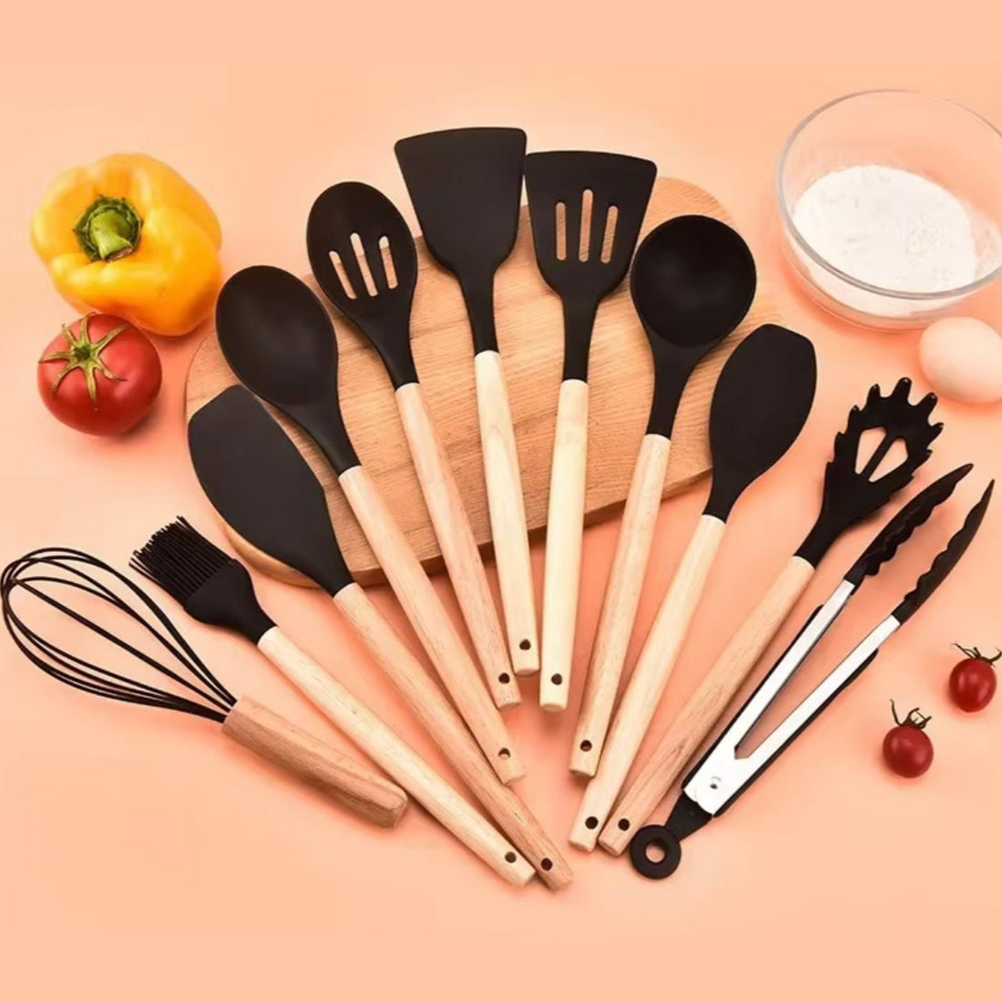 12PCS Silicone Kitchenware Non-Stick Cookware Kitchen Utensils Set