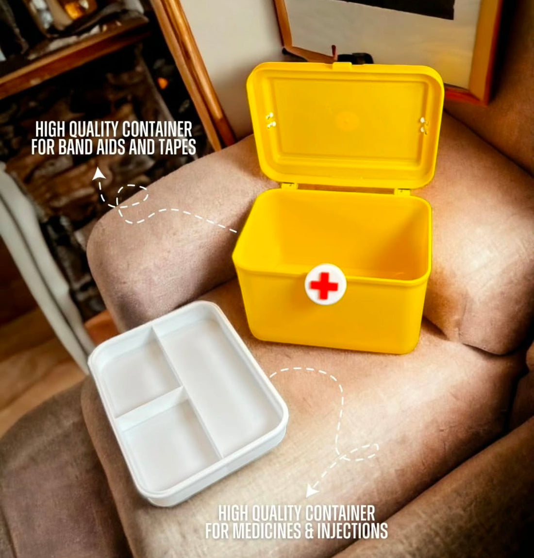 Swiss First Aid Medicine Box (Upper Tray with Portions)