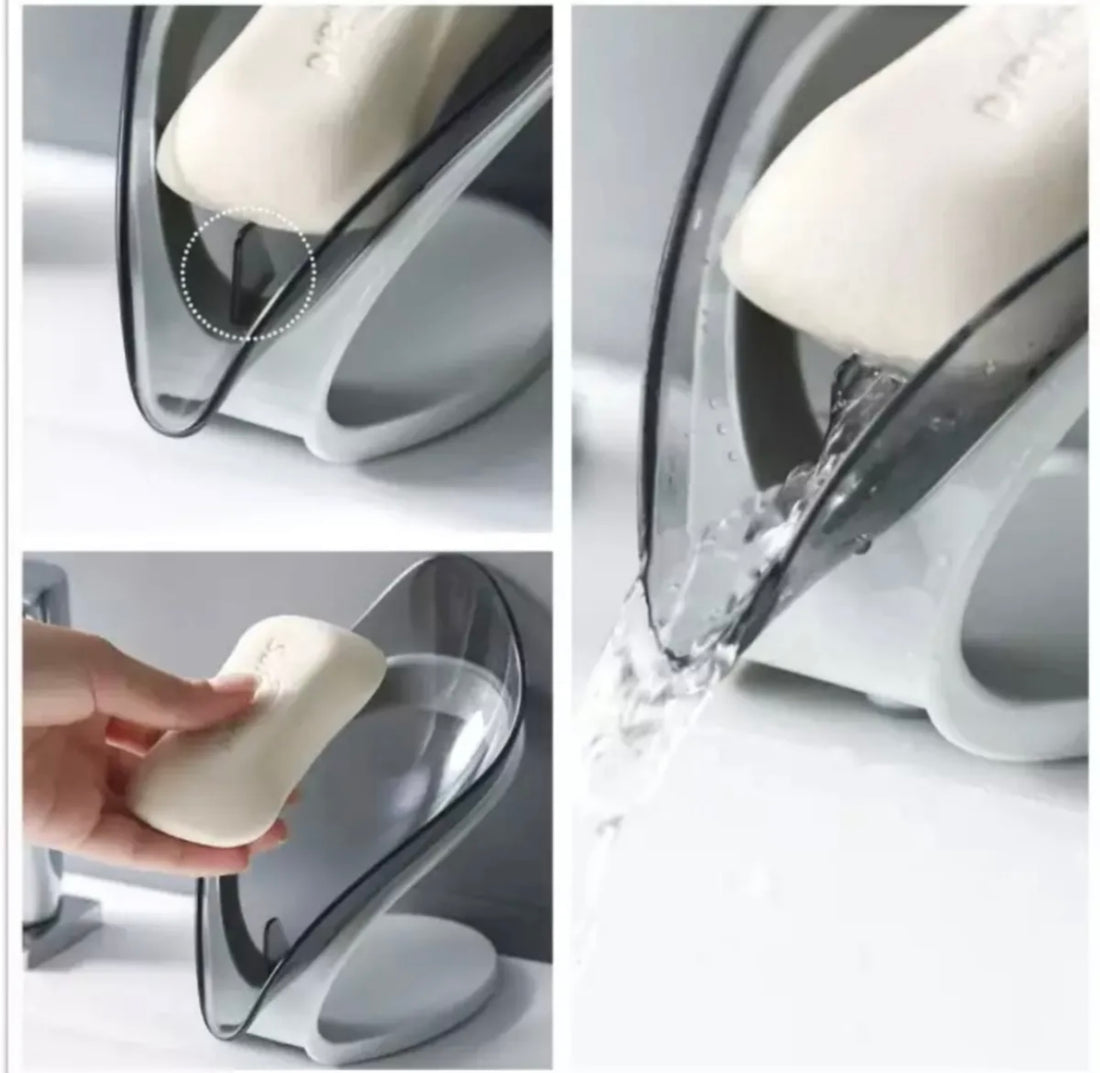 Very stylish leaf shape soap holder kitchen sponge holder new design soap dish selp drainer soap dispenser bathroom gadgets sink accessories storage space saver soap rack