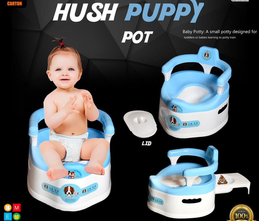 Hush Puppy Baby Potty Trainer with Three Side Safety  Border  Lock